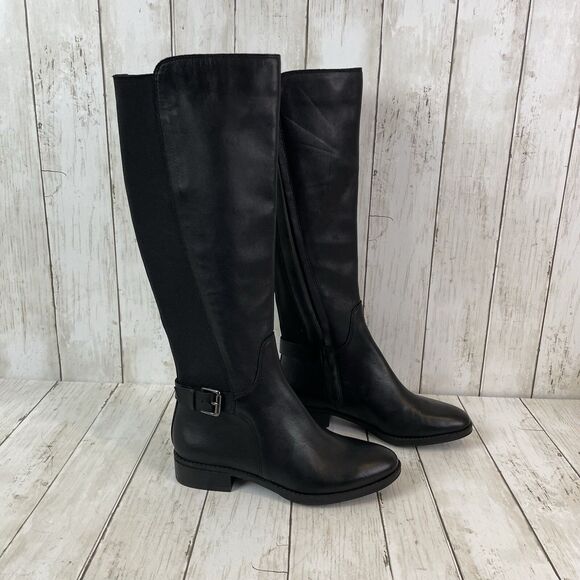Sam Edelman Womens Paxten Leather Tall Knee-High Boots Sz 6 Black - New $225 - Picture 1 of 12